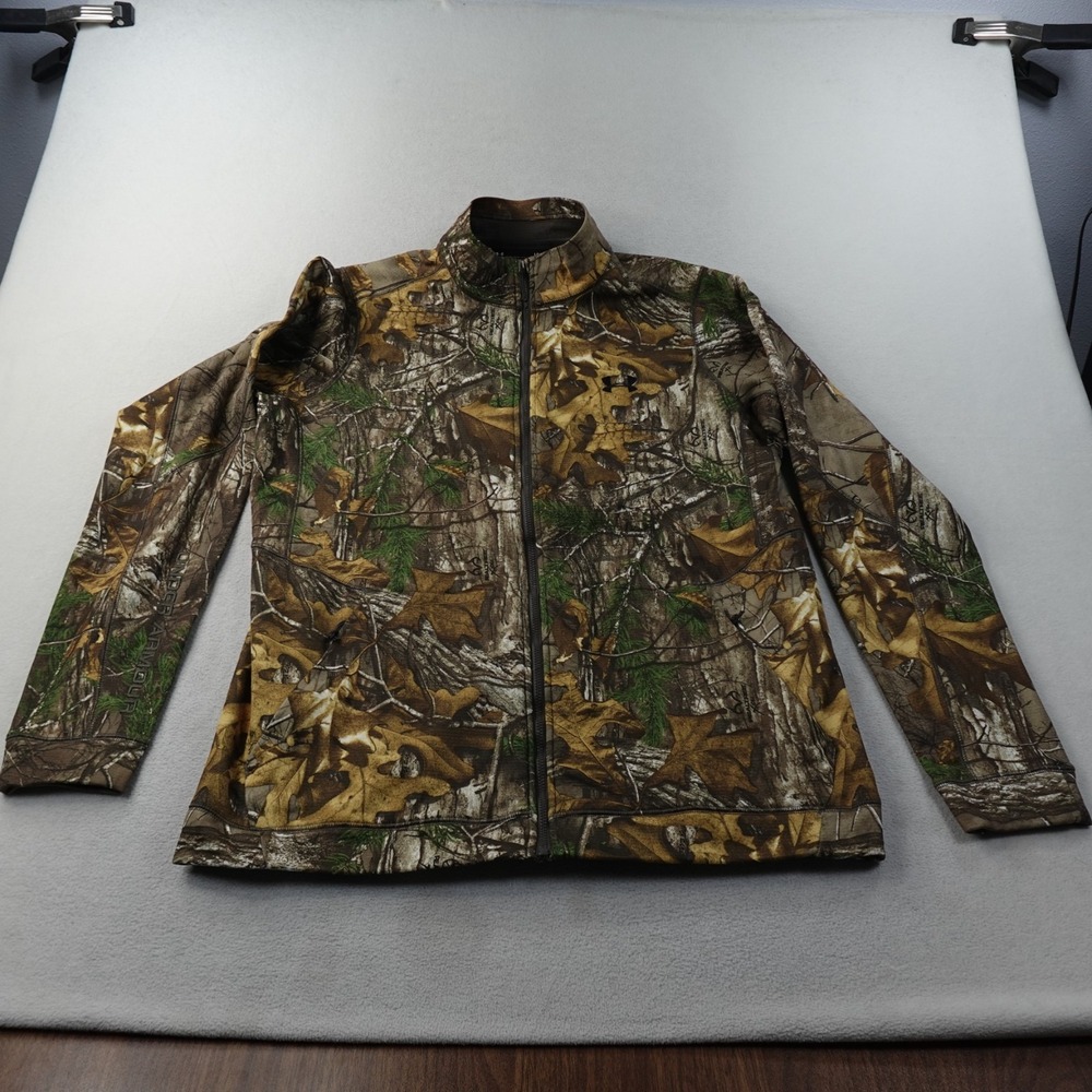 Under Armour Realtree Camo Jacket Mens L Full Zip Hunting Fleece Threadborne